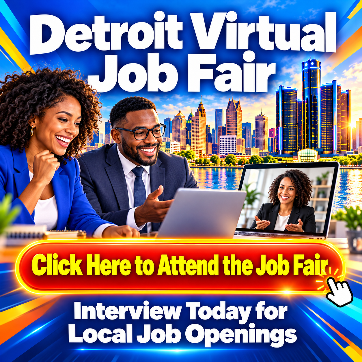 Flyer for the Detroit Virtual Job Fair